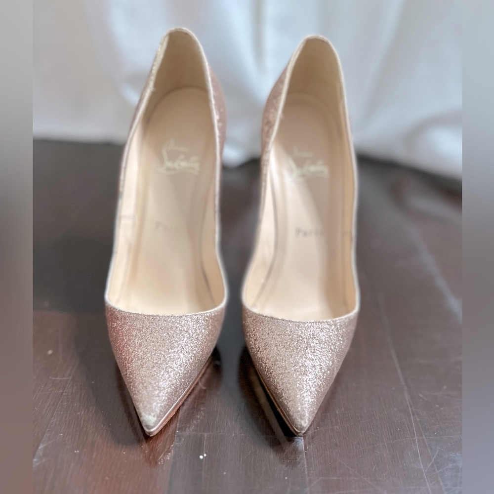 Christian LOUBOUTIN So Kate Platform Gold Glitter Size 37